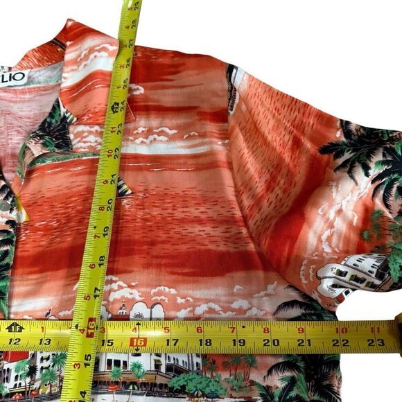 Vtg CLIO Hawaiian Shirt Made In USA Pearl Buttons Hotel Beach Palm Tree XL - Picture 5 of 6